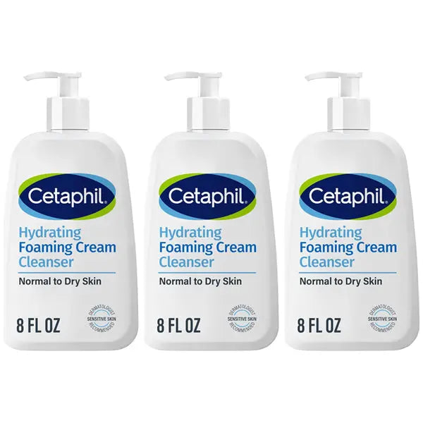 3 Pack - Cetaphil Cream to Foam Face Wash Hydrating Foaming Cream Cleanser 8oz Cetaphil